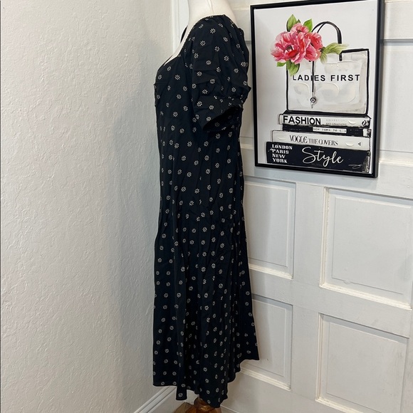 Madewell Sweetheart Puff Sleeved Midi Dress in Stardot Size 12 - Picture 5 of 10